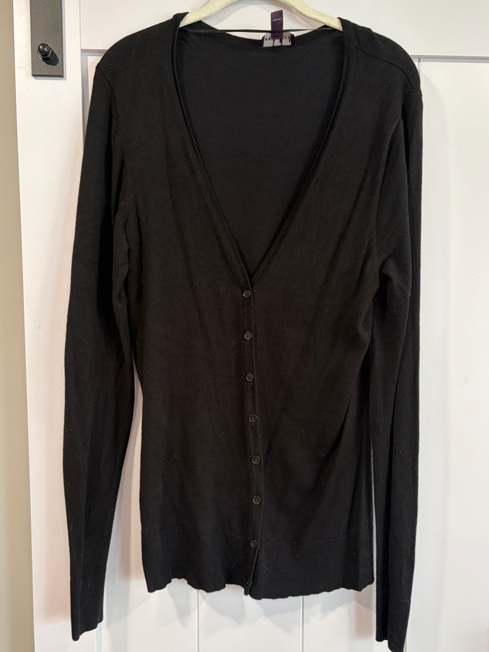 Women’s Long Tall Sally Black Button Down Cardigan Medium Tall